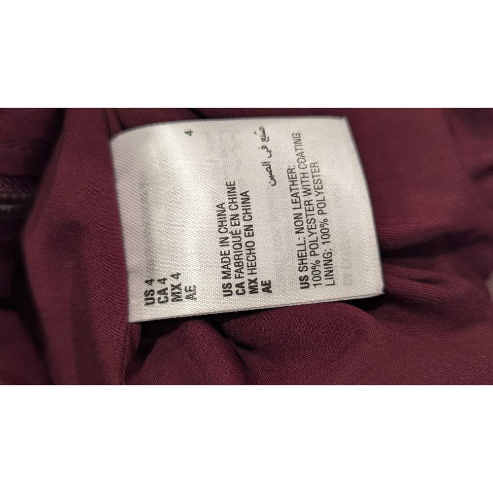 Women's Bar III Burgundy Faux Leather Pencil Skirt Size 4 - Picture 9 of 12